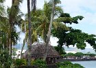 a traditional Samoan house, used as a shelter for taxi drivers now : 2013 Holidays, Apia, Buildings, Coastline, Holidays, Other, Places, Samoa, Street scenes, World Cruise 2013, houses