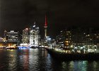 the Hilton is on the right of the picture : 2013 Holidays, Auckland, Holidays, New Zealand, Night photos, Other, Places, Skyline, Street scenes, World Cruise 2013