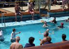 crew and some of the officers ended up in the pool. The senior staff had retreated by now : 2013 Holidays, Crossing equator, Events, Holidays, World Cruise 2013