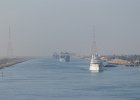 the convoy behind us - the white ship is the Topaz, owned by the Abu Dubi Royal Family : 2013 Holidays, Boats and ships, Canals, Coastline, Egypt, Holidays, Mountians Rivers and waterways, Places, Suez, Suez Canal, Transport, World Cruise 2013